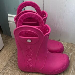 CROCS Fuchsia Kids Rain Boots